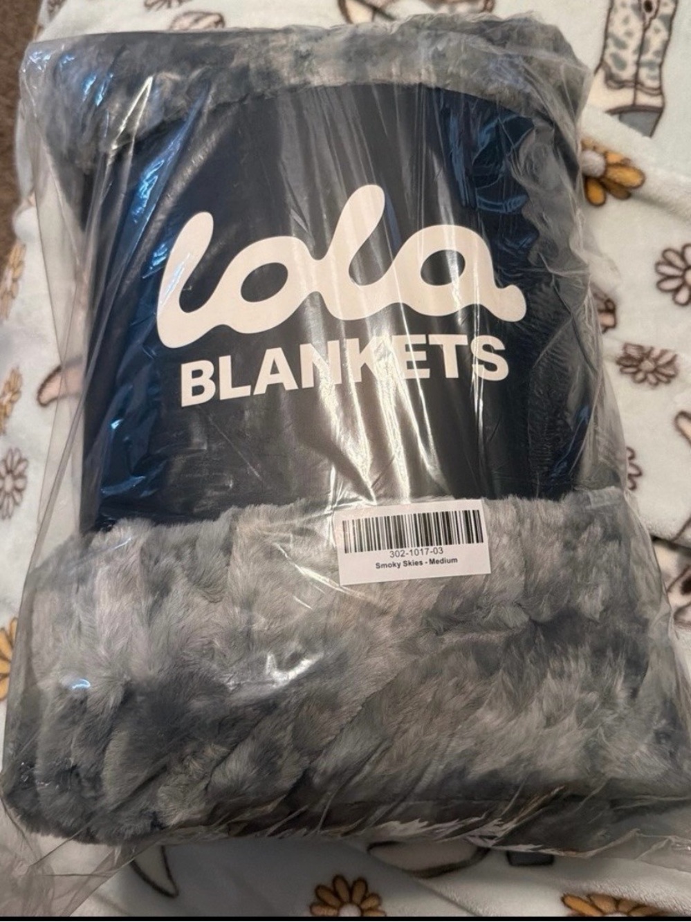 Lola Blankets Smoky Grey Plush Throw Blanket